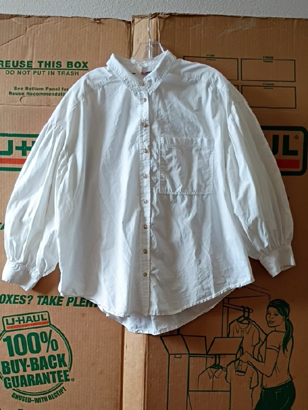 Pilcro Anthropologie Puff Sleeve Buttoned Down Shirt Blouse sz MP